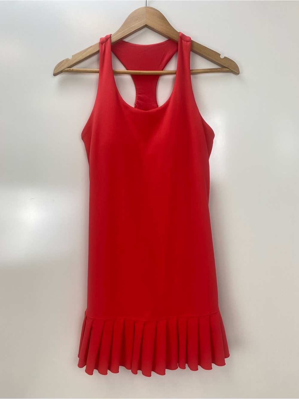 Mono B Coral Racerback Pleated-Hem Dress